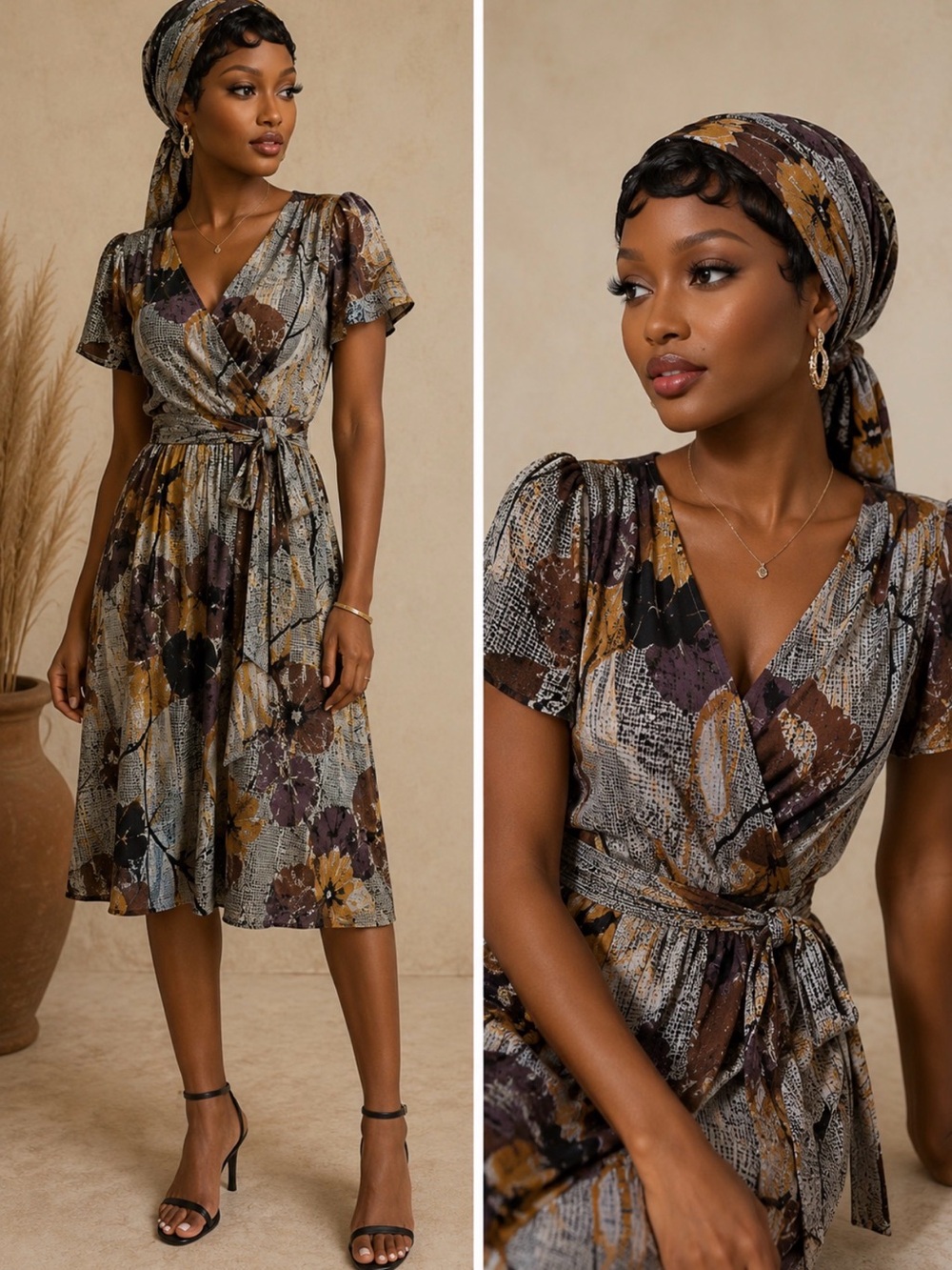 Maeve Anthropologie 100% Silk Floral Belted Midi Dress Petite 2 Boho Romantic